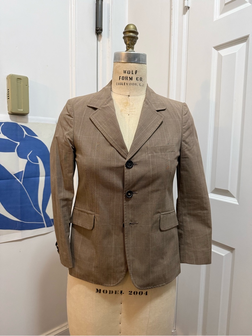 Marni Taupe check Women's cotton Blazer